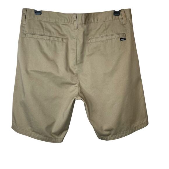 RVCA 10" The Weekend Chino Flat Front Shorts 21" Outseam in Khaki Men's 36 Waist - Picture 6 of 10